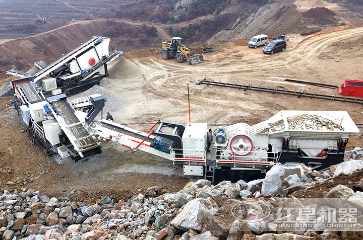 流動石子破碎機用戶生產現場 流動石子破碎機用戶生產現場