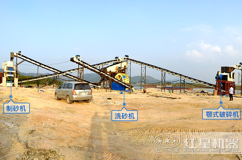a方案現場設備,鵝卵石制沙、洗洗沙 a方案現場設備,鵝卵石制沙、洗洗沙